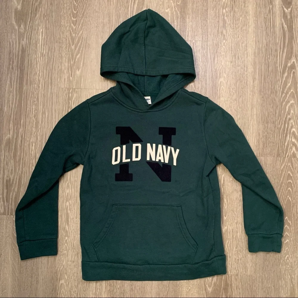 OLD NAVY Big Logo Hoodie Youth Boy’s Size Large (10-12)‎ Stretch